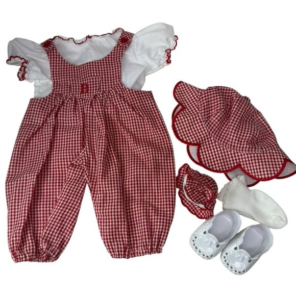 99% COMPLETE Vintage Bitty Baby Sunny Day Play/Fun in the Sun Set Red Gingham - Picture 1 of 6